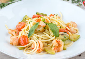 A Healthy Shrimp Dinner, Full of Zest and Color